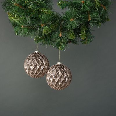 Asteria 10cm Glass Diamond Bauble (S/4)