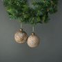 Lorelle 10cm Glass Diamond Bauble Copper Gold (S/4)