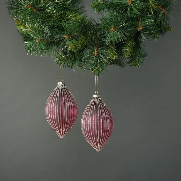 Faye Glass Drop Bauble (S/4)