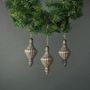 Luna Glass Lamp Bauble Pewter & Gold (S/4)