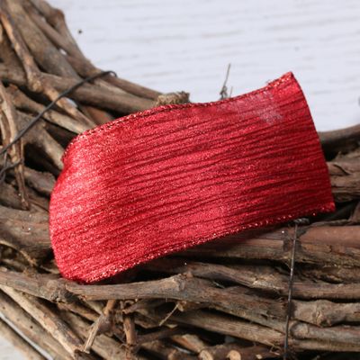 Red Metallic crinkle ribbon w/e 63mm x 10yd