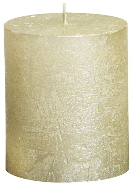 Rustic pillar candle Metallic  Ivory - 80/68 mm