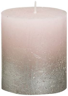 Bolsius Rustic Metallic Candle 80 x 68 - Faded Champagne  Pink 