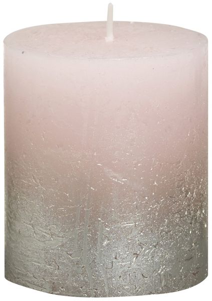 Bolsius Rustic Metallic Candle 80 x 68 - Faded Champagne  Pink 