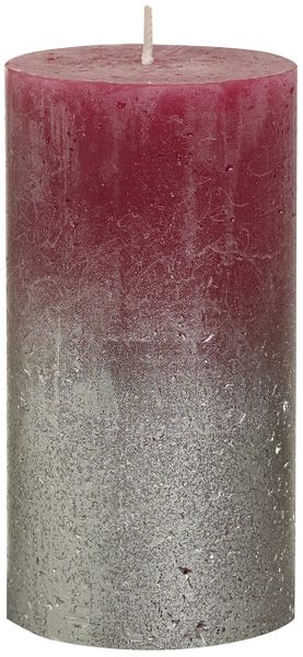 Bolsius Rustic Metallic Candle 130 x 68 - Faded Champagne Wine-red 