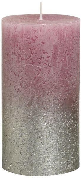 Bolsius Rustic Metallic Candle 130 x 68 - Faded Champagne Old Pink 