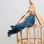 Blue Showfeather Bird w/clip