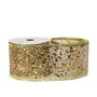 Glitter mesh ribbon 63mm x 10 yards GOLD