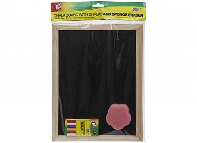 Blackboard with Chalk & Sponge