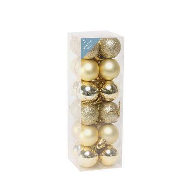 Mini Champagne Shatterproof Baubles (x24)