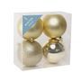 8cm Champagne Shatterproof Baubles (x6)