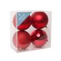 Red Shatterproof Baubles (12cm) (4 pieces)