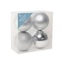 Silver Shatterproof Baubles (12cm) (4 pieces)