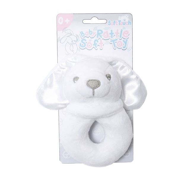 Soft Touch - White Bunny Rattle Toy