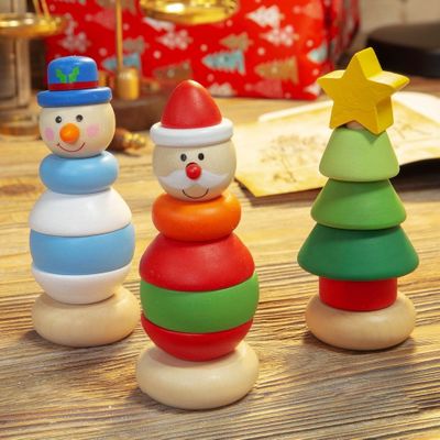 CHRISTMAS TOWER STACKING WOODEN TOYS