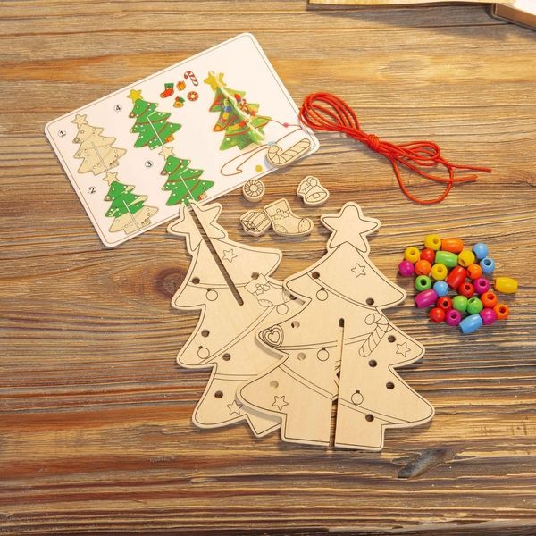 DIY COLOURFUL WOODEN CHRISTMAS TREE GIFT SET