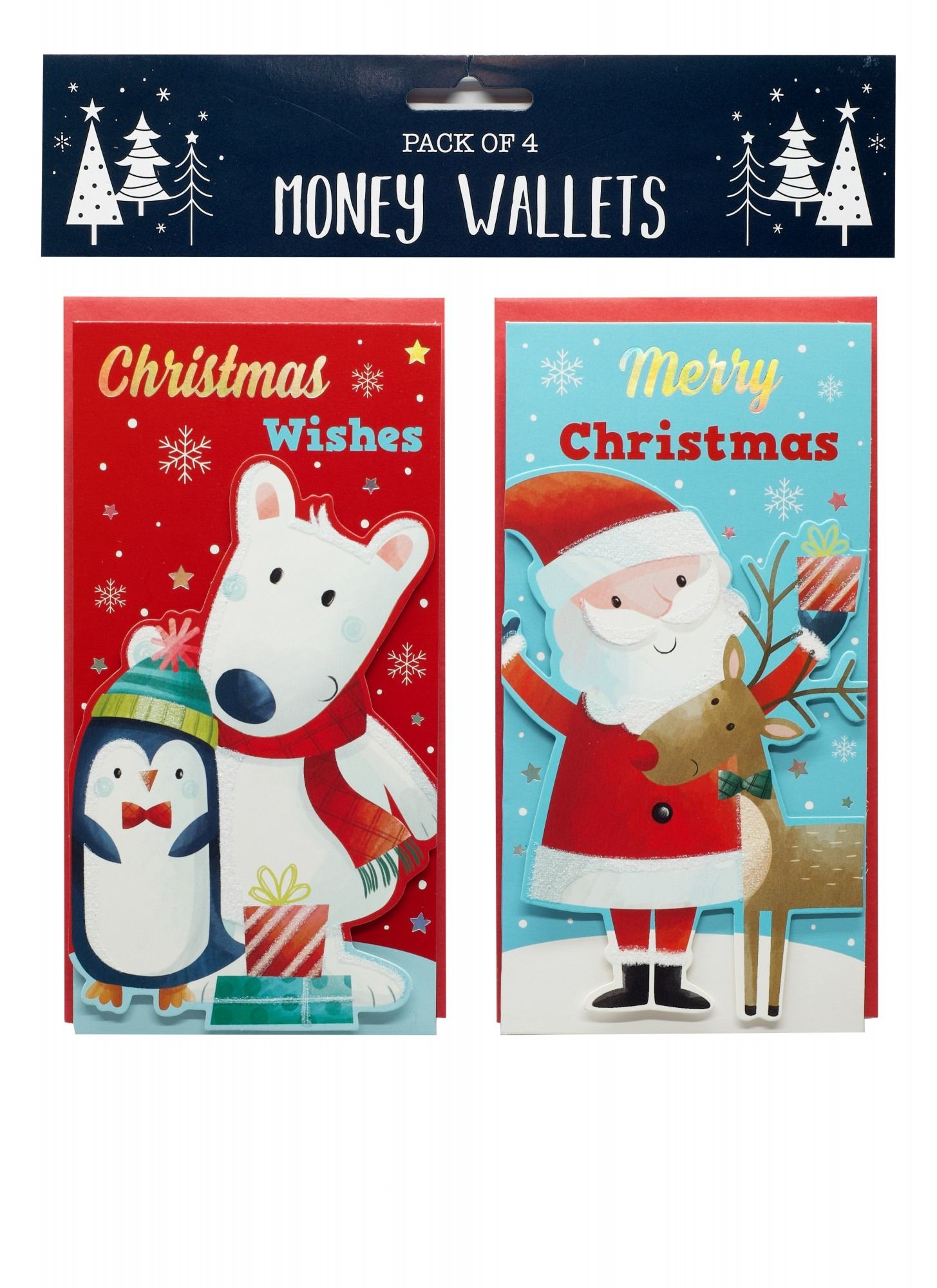 Money Wallets Santa & Friends (4 Pack)