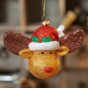 GLITTER RUDOLPH THE REINDEER HANGING DECORATION