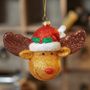 GLITTER RUDOLPH THE REINDEER HANGING DECORATION