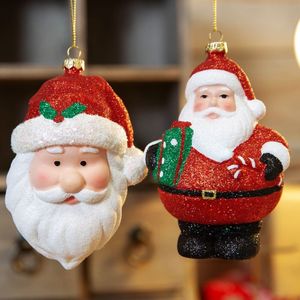 GLITTER SANTA HANGING DECORATIONS
