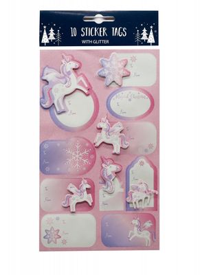 Glitter Tag Labels - Unicorn