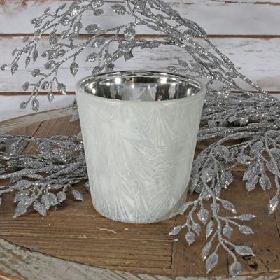 White Frosted Votive Candle Holder (S)