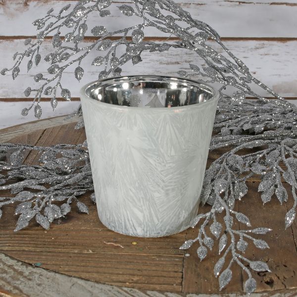 White Frosted Votive Candle Holder (S)
