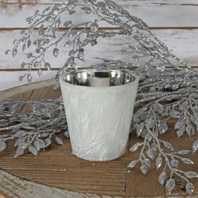 White Frosted Votive Candle Holder (L)