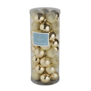 Champagne 8cm Plastic Ball in tube (matt,shiny,glitter) x 40