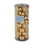 Gold 8cm Plastic Ball in tube (matt,shiny,glitter) x 40