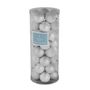 White 8cm Plastic Ball in tube (matt,shiny,glitter) x 40