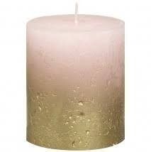 Bolsius Rustic Metallic Candle 80 x 68 - Faded Gold Pink