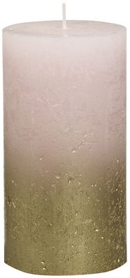 Bolsius Candle Cylinder Candle Rustic Silhouette Misty Pink, 130/68 mm