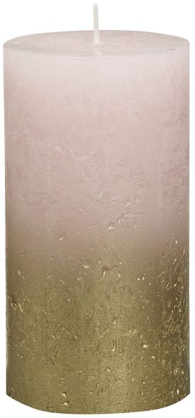Bolsius Rustic Metallic Candle 130 x 68 - Faded  Gold Pink 