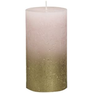 Bolsius Rustic Metallic Candle 130 x 68 - Faded  Gold Pink 