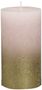 Bolsius Rustic Metallic Candle 130 x 68 - Faded  Gold Pink 