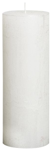 Bolsius Rustic Metallic Candle - White (190mm x  68mm)