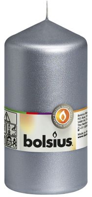 Bolsius Pillar candle Silver 130/68