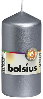 Bolsius Pillar candle Silver 120/58