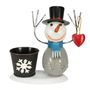 Novelty Zinc Snowman - Grey Body with 7cm Pot (12)