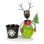 Novelty Zinc Reindeer - Green Body with 7cm Pot (12)