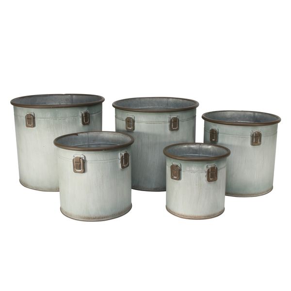 Set of 5 Domingo planters-Antique Grey