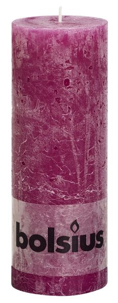 Bolsius Rustic Pillar Candle - Cyclamen (190mm x  68mm)