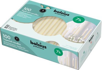 Bolsius Professional Tapered Candle 240/23 - Ivory - Box of 100