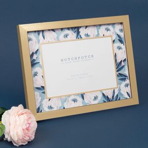 7" x 5" - Swan Lake Gold & Blue Floral Photo Frame