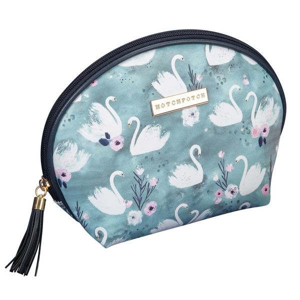 Swan Lake Blue Leatherette Cosmetic Bag