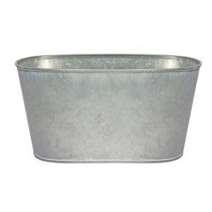 23.5x13cm Antique Grey Zinc Oval Trough 