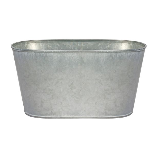 23.5x13cm Antique Grey Zinc Oval Trough 