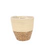 16cm Round Two Tone Seagrass and Cream Paper Basket