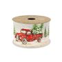 Cream Gold Red pick up truck with presents Ribbon 63mm x 10yds